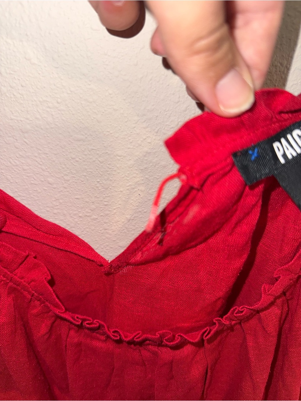 PAIGE Red Ruffle-Strap Tank Top - Picture 3 of 4